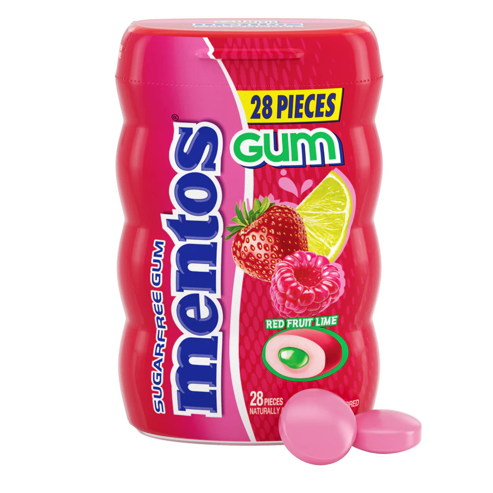 MENTOS GUM RED FRUIT LIME 28pz