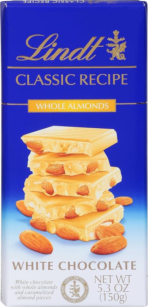 LINDT WHOLE ALMONDS WHITE 150g
