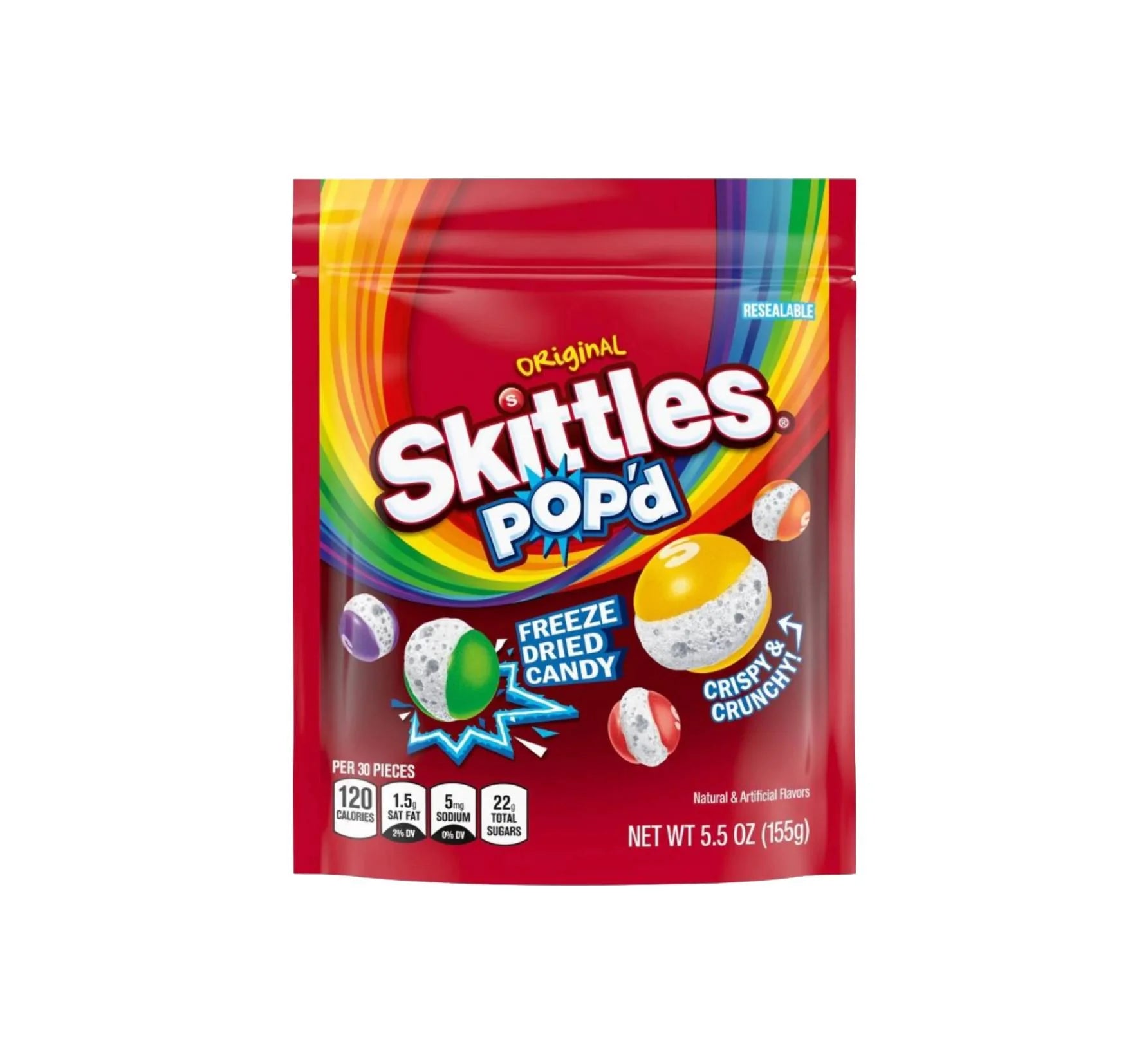 SKITTLES POP´D ORIGINAL FREEZE DRIED 155g