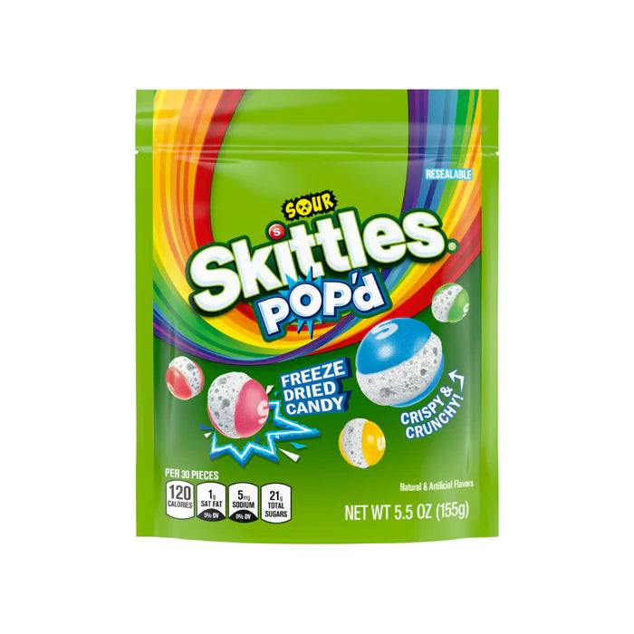 SKITTLES POP´D SOUR FREEZE DRIED 155g
